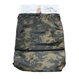 Jessica Simpson Camo Drawstring Cinch Bag Gym Beach Travel Water Resistant